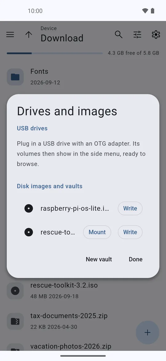 Drives and disk images